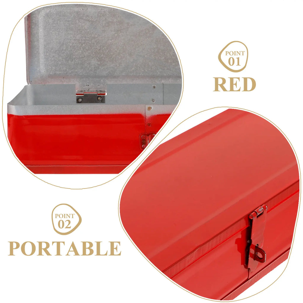 Stylish Thickened Iron Tool Box Large Capacity Portable Metal Toolbox for Mechanics Workshop Car Tool Storage Organizer
