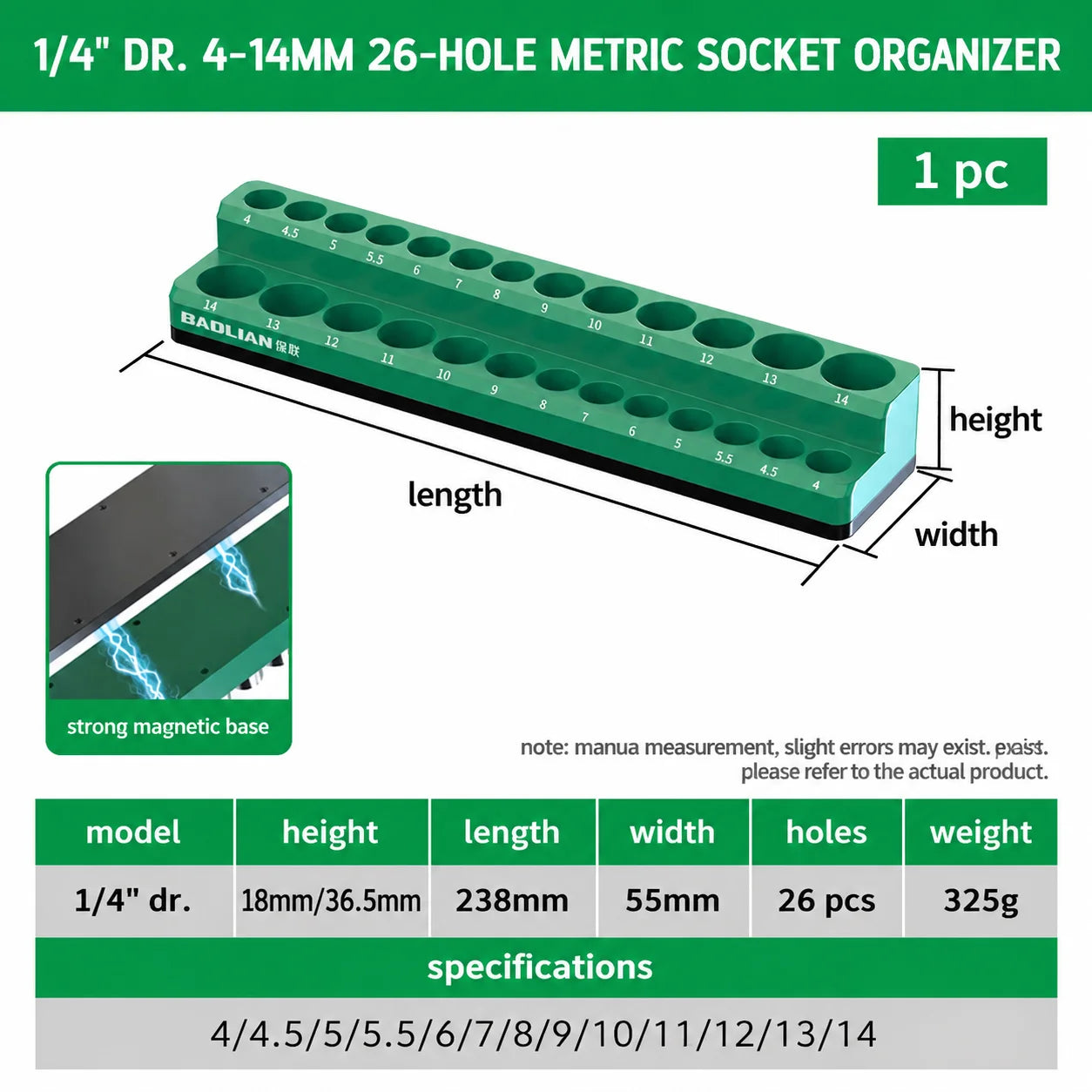 Magnetic Absorption Tools Storage Rack Durable Plastic Hex Socket Bit Holder For 1/4 3/8 1/2 Drive Screwdriver Accessories