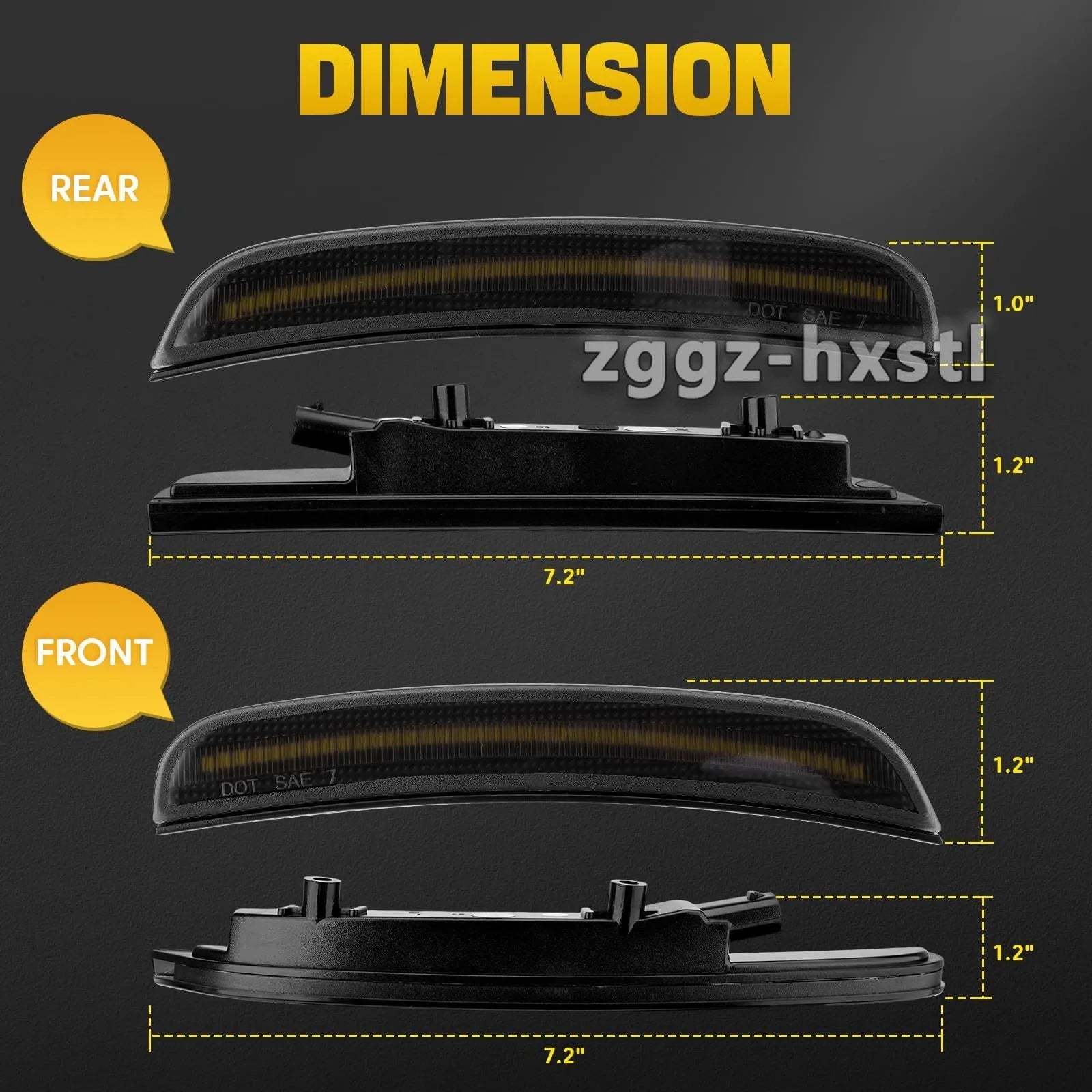Car Side Marker Light Front Rear LED Lamps For Dodge Charger 2015 2016 2017 2018 2019 2020 2021 2022 2023 Auto Fender Lamp
