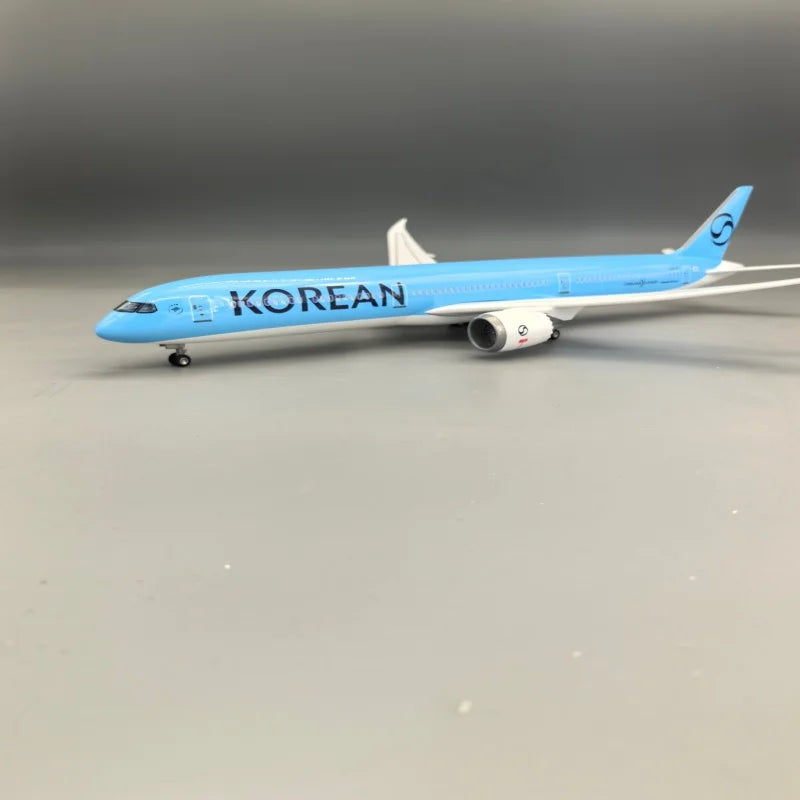 B787-10 Korean Airplane Model 47cm 1/145 Scale Aircraft resin Miniature Toy planes with LED Light(Touch or Sound Control) Gift