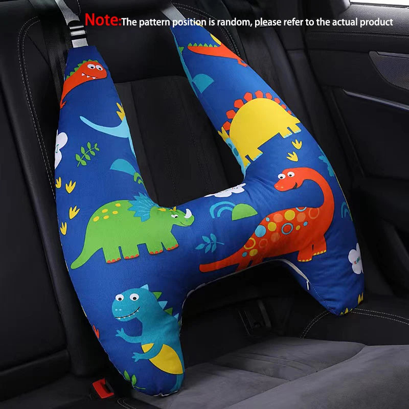 Cartoon Car Sleep Headrest Children's Pillow Nap Shoulder Belt Cushion Neck Cover Travel Bed Interior Accessories