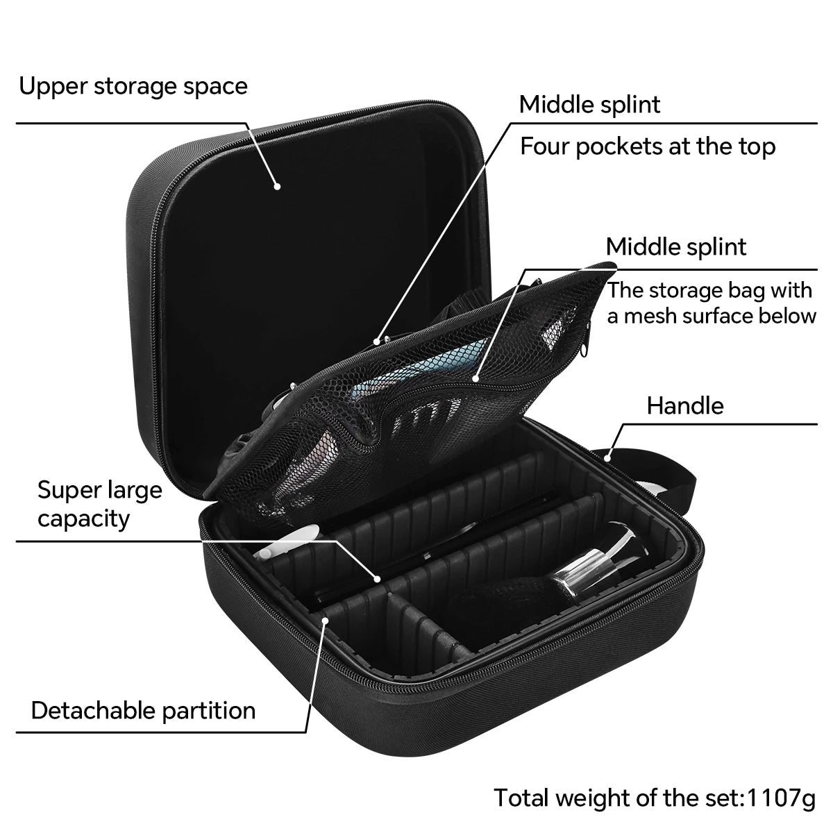 Large Capacity Barber Tool Storage Bag Multi-Function Organizer for Haircut Scissors Clippers Combs Styling Tools Valise Case
