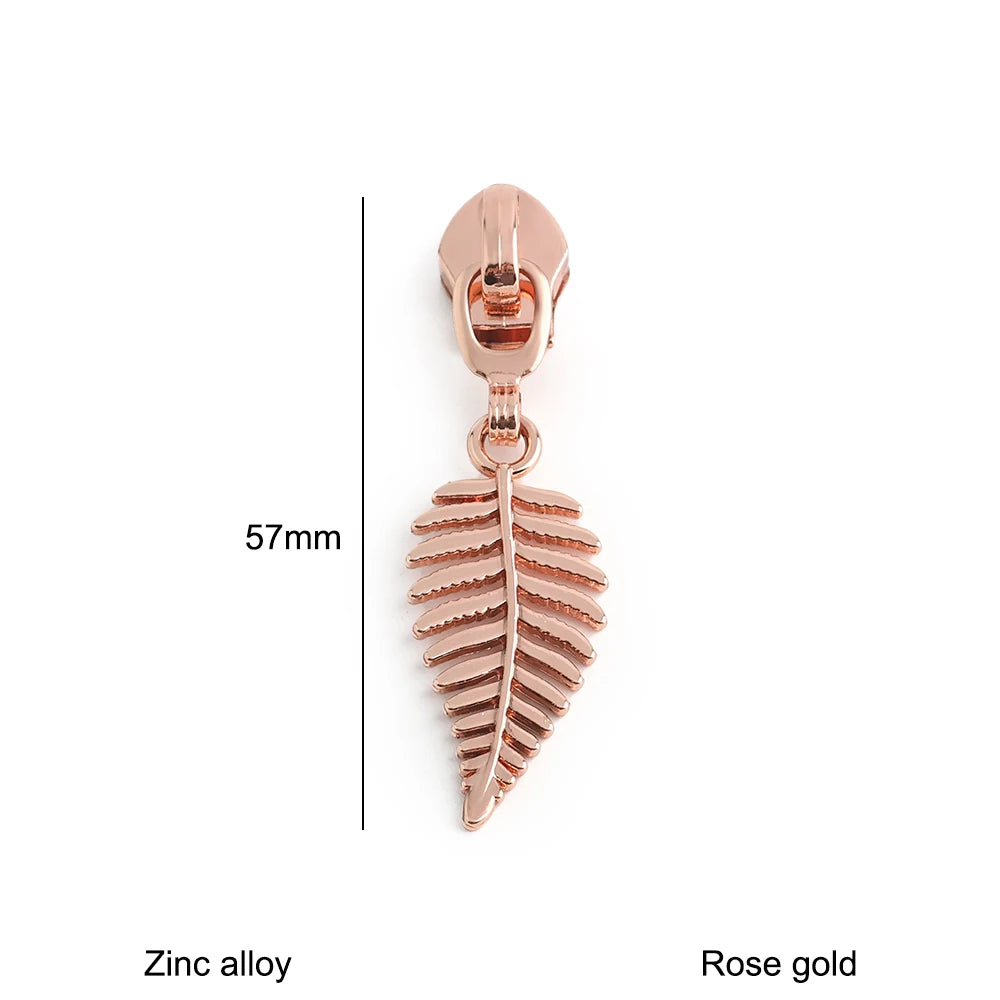 10/30/100PCS 5# Dandelion,Fern Leaf Shape Limited Letter Embossed Zipper Puller Sliders For Handbag Backpack Garment Accessories