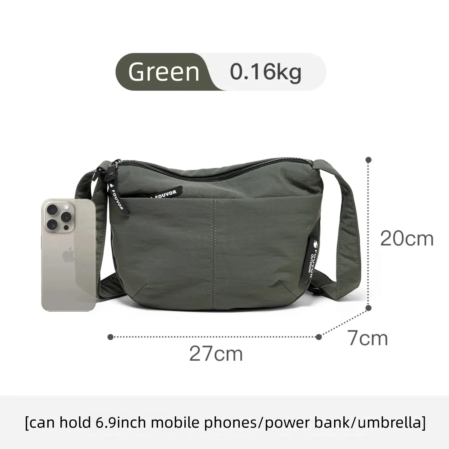 Fouvor Lightweight Crossbody Bags 2025 Trend Commuter Casual Waterproof Dumpling Bags Outdoor Sports Shoulder Bag Female 3043-10