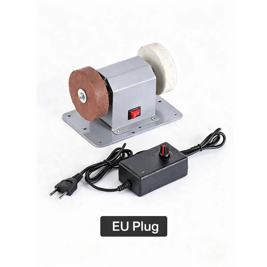 Mini Electric Bench Grinder Sharpener, Stainless Steel Body, Coarse & Fine Wheel, Multi-Function Tool Grinding Machine