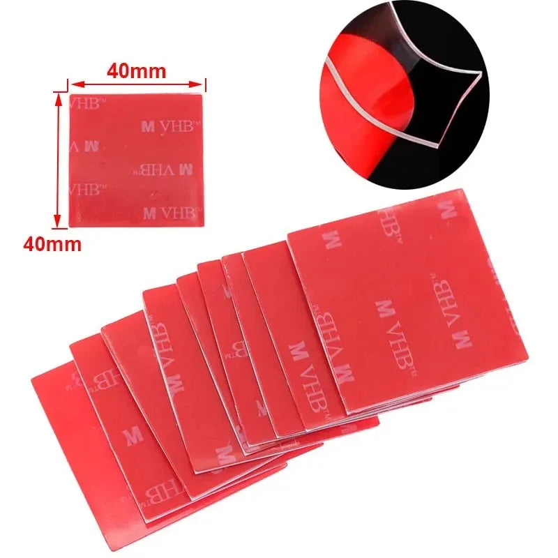 10pcs VHB Transparent Strong Double-sided Adhesive Fixed Ultra-thin Traceless High Temperature Resistant Car Etc Adhesive Sheet