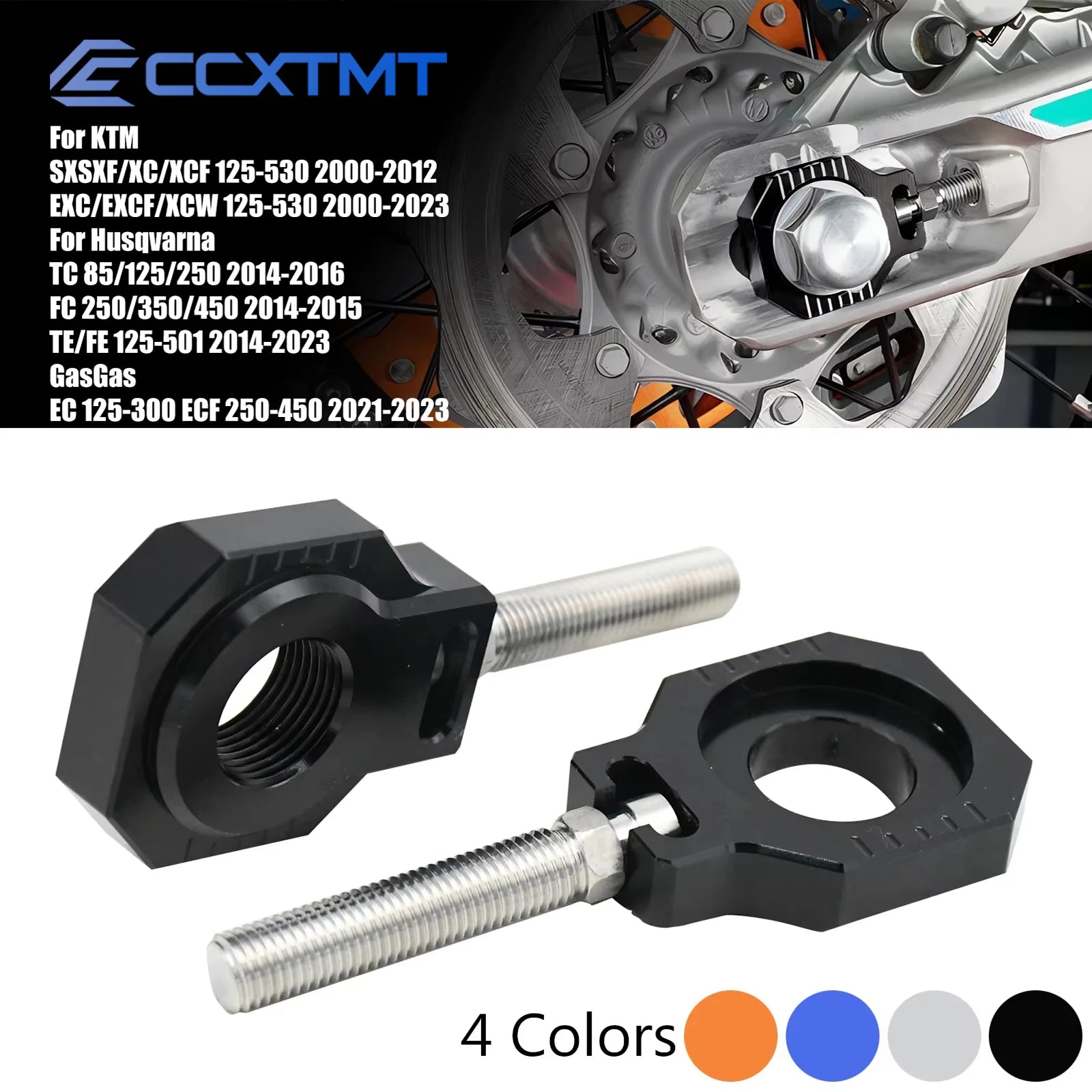 CNC 20mm Rear Axle Blocks Chain Adjuster Block For KTM EXC EXCF XCW XCFW 2000-2023 SX SXF XC XCF 2000-2012 125-530 Universal