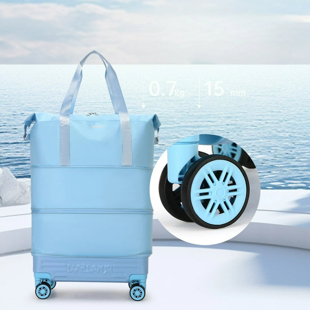 New Travel Bag with Trolley and Wheels Durable, Simple, High-end, Trendy Travel Bag Foldable Expansion Rolling Luggage
