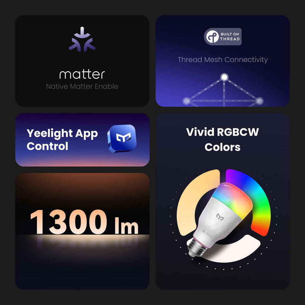 YEELIGHT D1 Smart RGB LED Bulb E27 Bluetooth Dimmable 1300Lumens Voice Control Works with Alexa Apple HomeKit