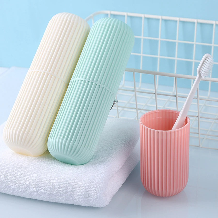 Detachable Plastic Circular Thread Toothbrush Toothpaste Cup Case Box Holder Container for Daily Household Outdoor Travel