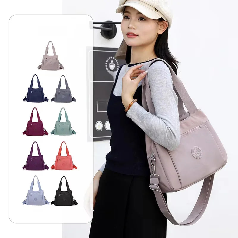 Women's Casual Nylon Crossbody Bag Travel Handbag Portable Business Tote Outdoor Purse Satchel Shoulder Bag for Everyday Use