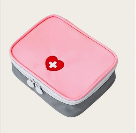 Mini Home First Aid Kit Multi-functional Storage Bag Portable Tablet Storage Large Capacity and Multiple Compartments