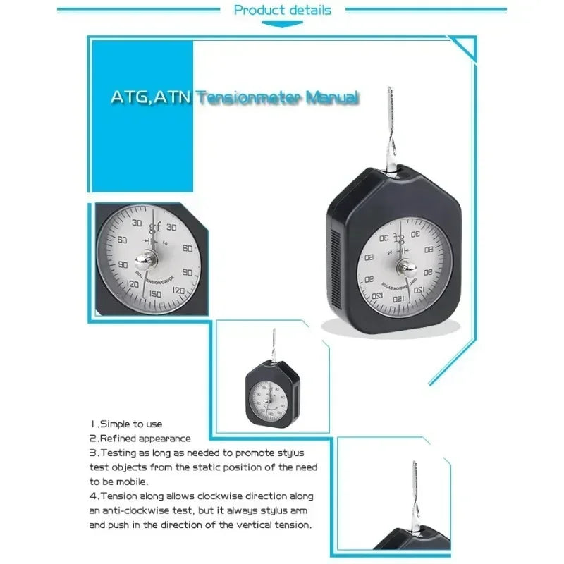 ATG Digital Tension Meter Orthodontics Dial Gram Force Gauge ATN Tesionmeter for Contact/ Precision Pressure Electronic Tesion