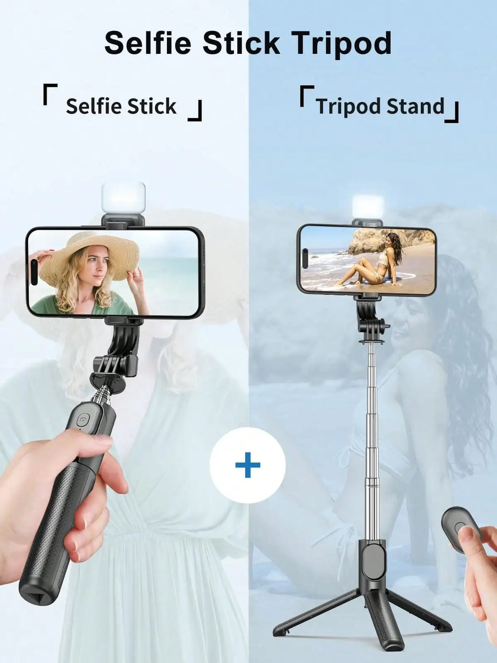 67 Inch Selfie Stick With Reinforced , Extendable Selfie SticTripod with Wireless Remote and Tripod Stand, Portable, Lightweight, Compatible with iPhone 15 14 13 12 Pro Xs Max X 8Plus, Smartphone and More