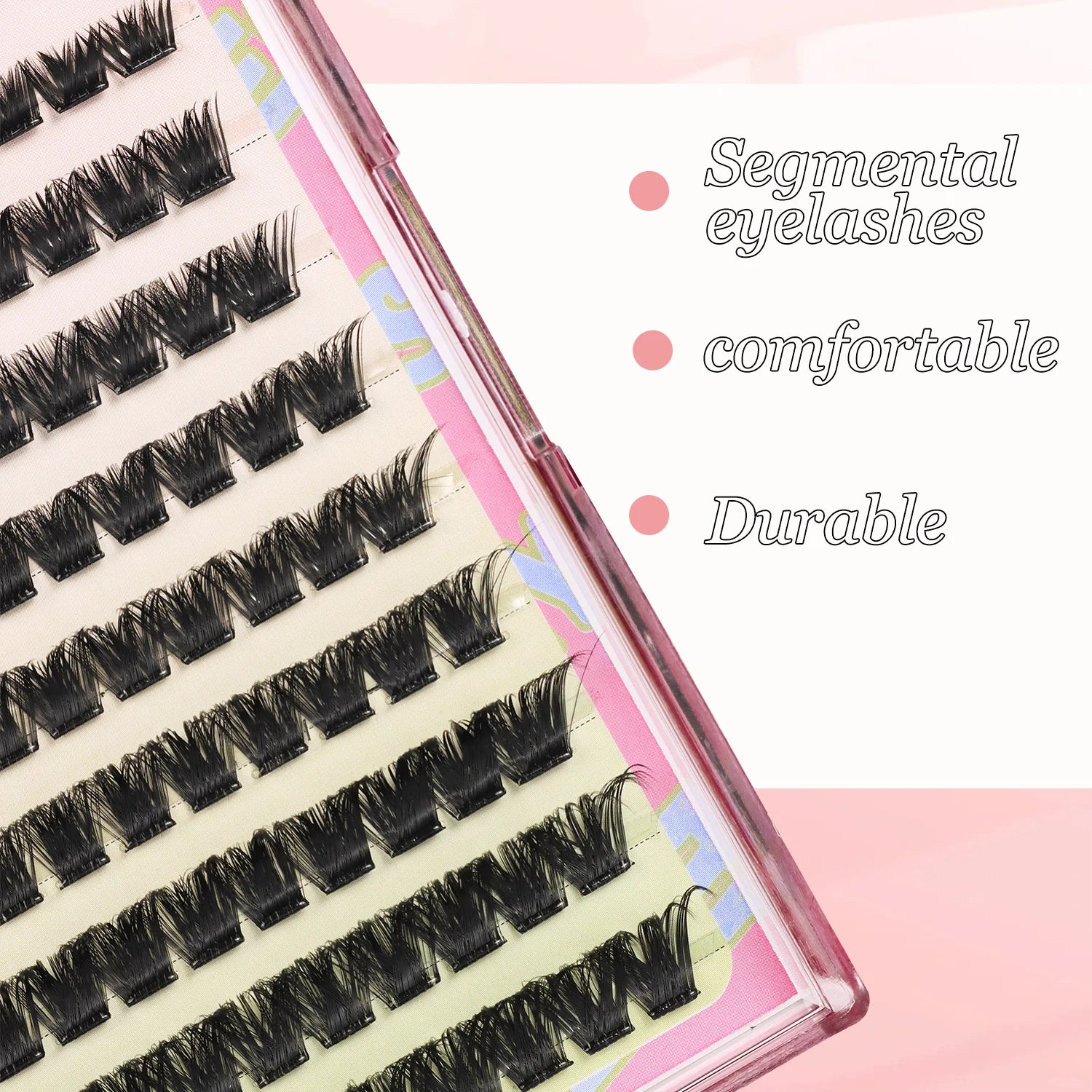 Individual Lashes 120 Pcs Self-adhesive Eyelash Cluster 10-12-14mm No Glue Curling  DIY False Eyelashes