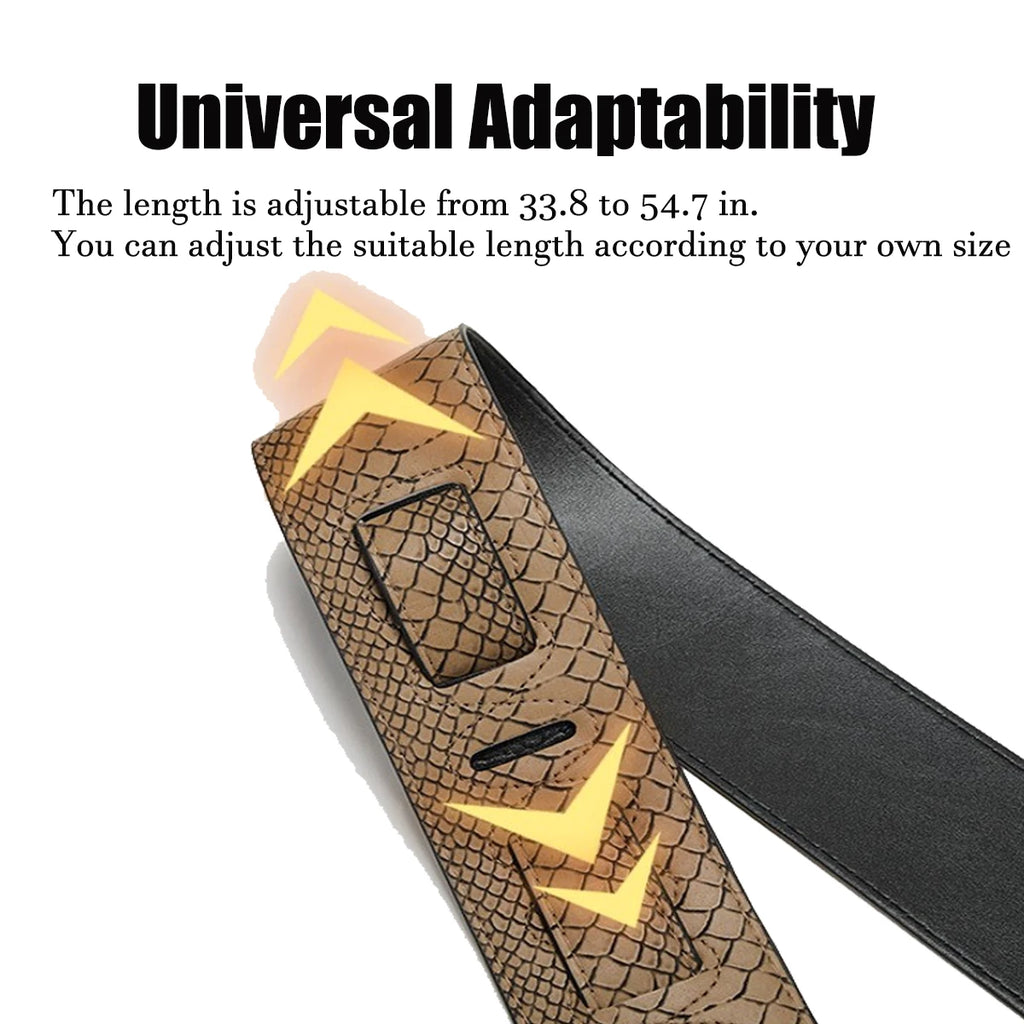 P&P Professional Guitar Strap | Anti-Wrinkle Polyester | Adjustable 33.8"-54.7" (86-139cm) | Leather Ends + Hidden Pick Clip