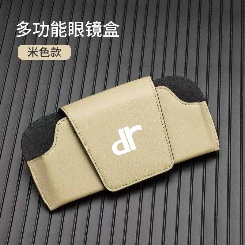 Car Sun Visor Leather Auto Sunglasses Clip Glasses Holder case Storage for DR Motors 1.0 EV 3.0 4.0 5.0 DR3 DR1 DR2 accessories
