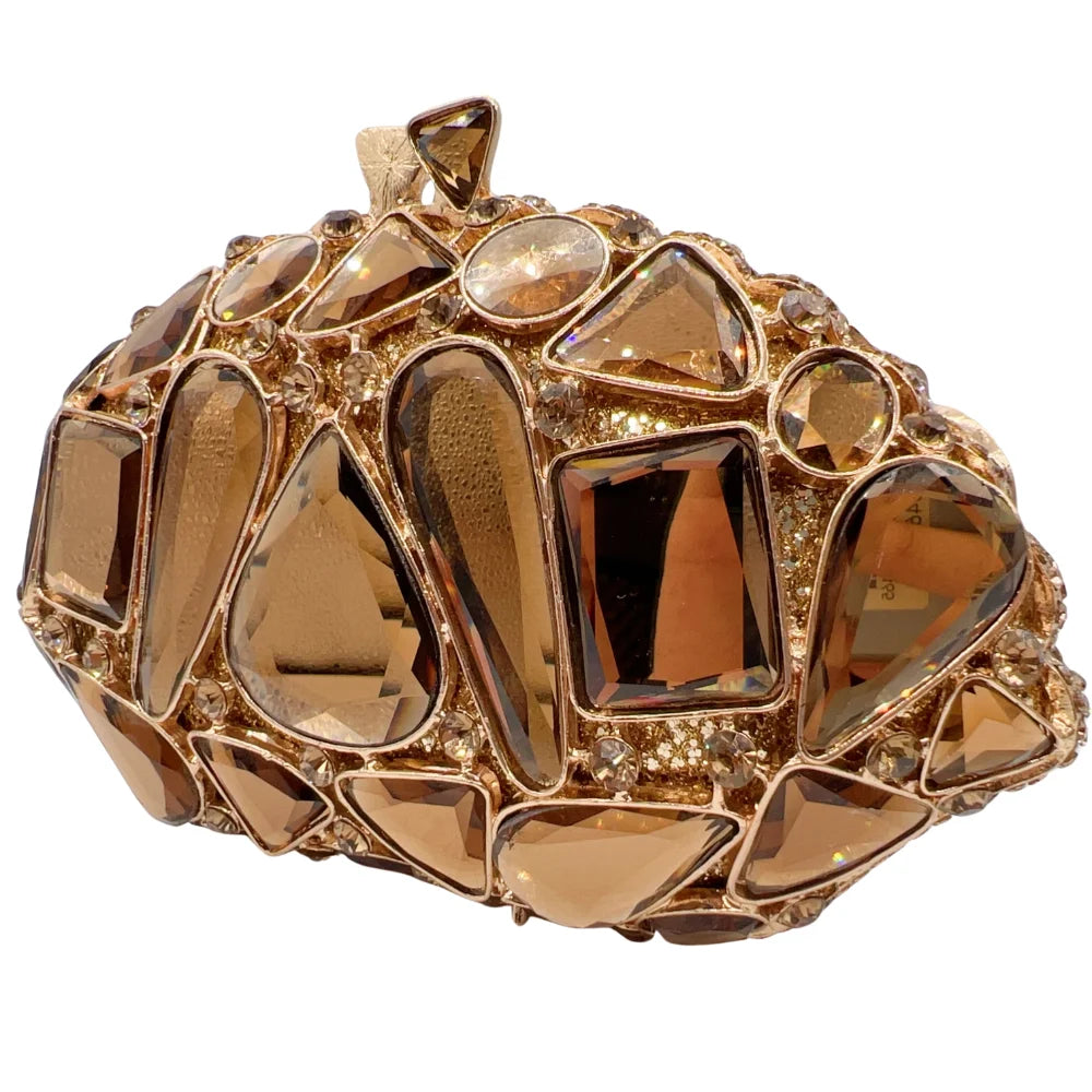 Crystal Clear Glass Fan Clutch, Translucent Sculptural Evening Bag for Editorial & Red Carpet, Art Glass