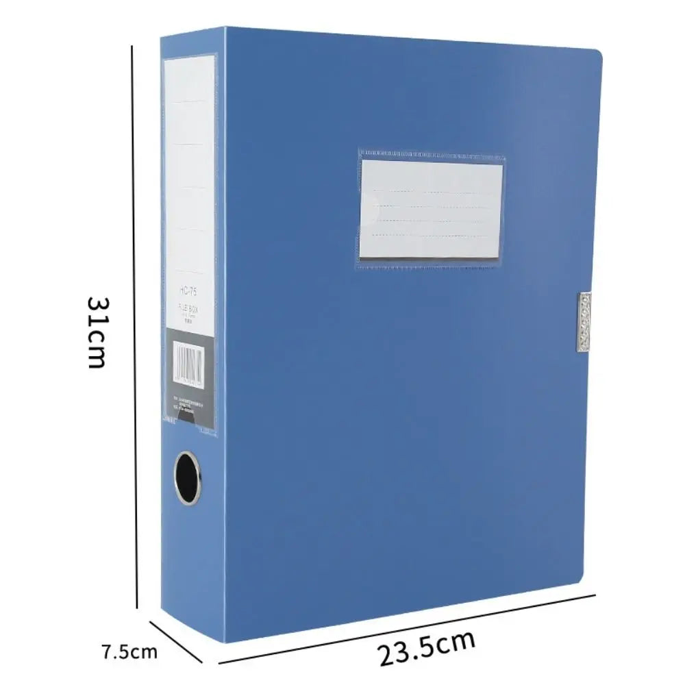 Desktop Black Blue A4 File Folder Dustproof PP Plastic Paper Storage Box Thickened Document Case Archives