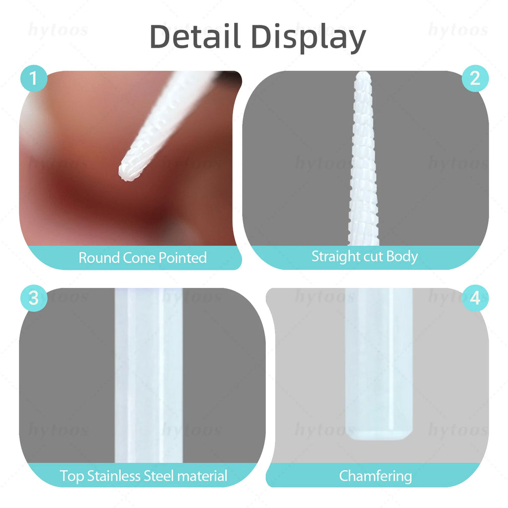 HYTOOS Cone Cuticle Cleaner White Ceramic Nail Drill Bits for Dead Skin Clean NailPrep Tool Drill Bits for Manicure Technicians