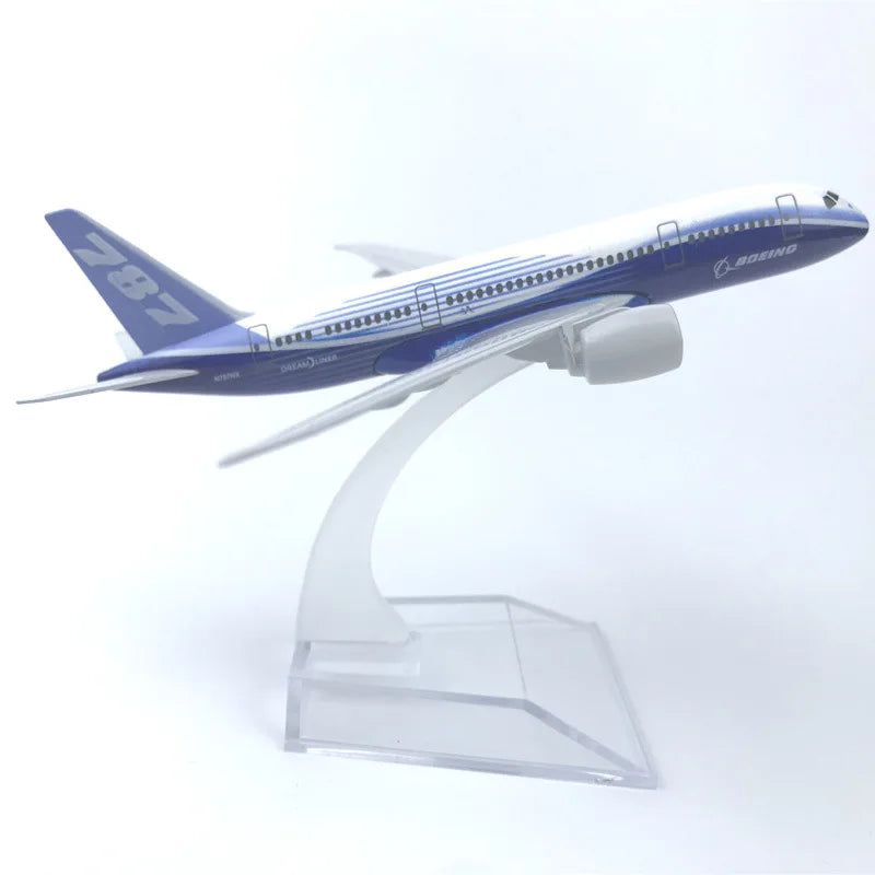 16cm Airplane Model B787 Series Metal 1/400 Scale Planes Airplane Kids Toys Replica Aircraft Plane Tarmac Collectible Display
