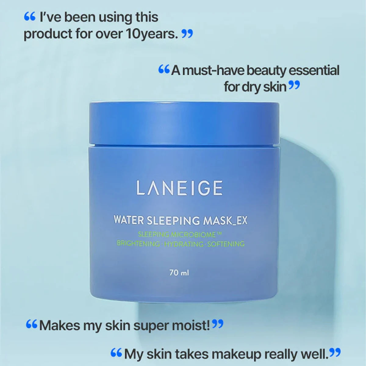 LANEIGE Water Sleeping Mask 70ml,Overnight Hydration,Deep Moisturizing,Luxury Makeup,Korean Skincare,K-Beauty,Korean Makeup