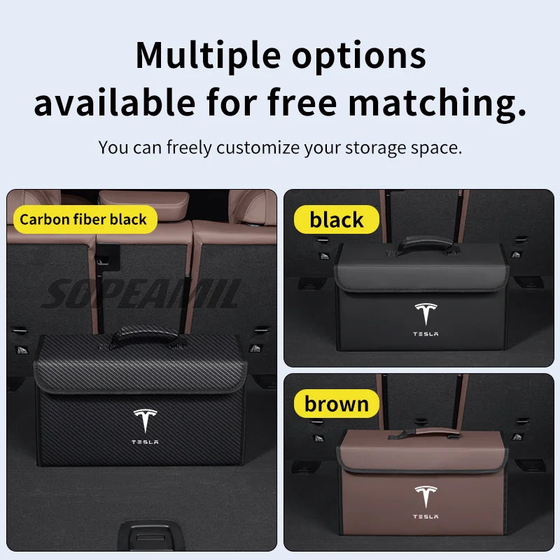 For Tesla Model 3 Model Y Model X Model S Roadster Car Organizer Trunk Storage Bag Auto Multiues Storage Box Stowing Tidying Box