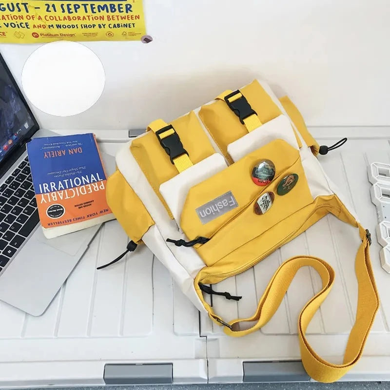 Trendy Large Capacity Campus Style Women Crossbody Bag, Student School Bags, Couples Shoulder Messenger Bag for Casual Daily Use
