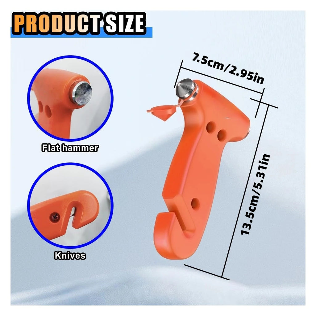 2-in-1 Portable Car Safety Hammer Car Emergency Escape Tool with Window Breaker & Seat Belt Cutter