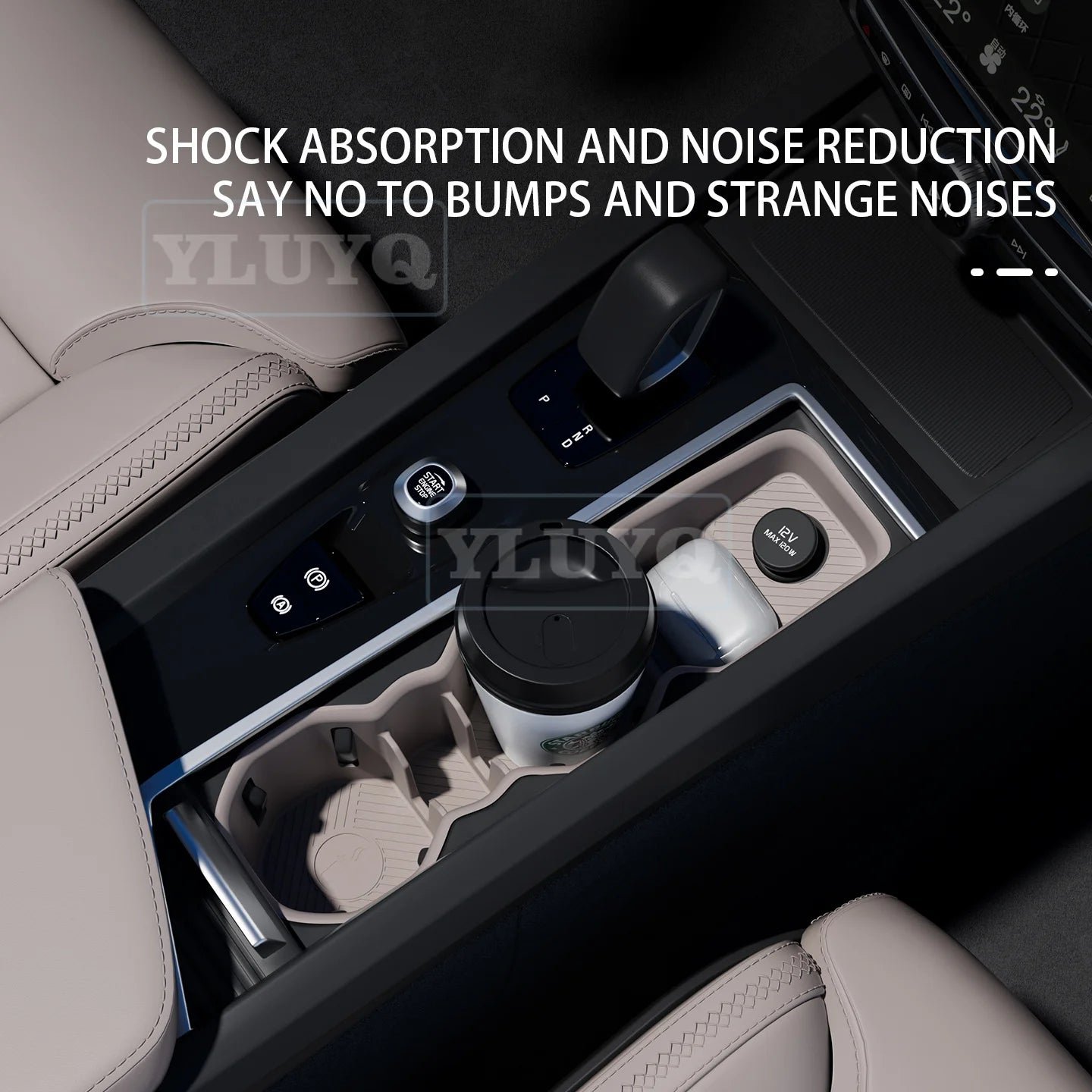 For Volvo XC60 Integrated Center Console Full-Cover Cup Sleeve Silicone Mat Car Storage Box Car Interior Accessories
