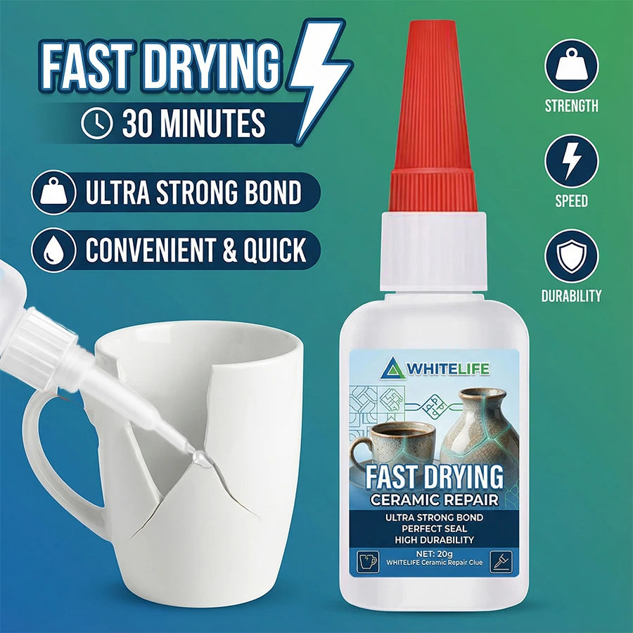 1-3Pcs Waterproof Instant Dry Ceramic Glue Strong Odorless Adhesive for Porcelain Marble Stone Glass Crack Repair