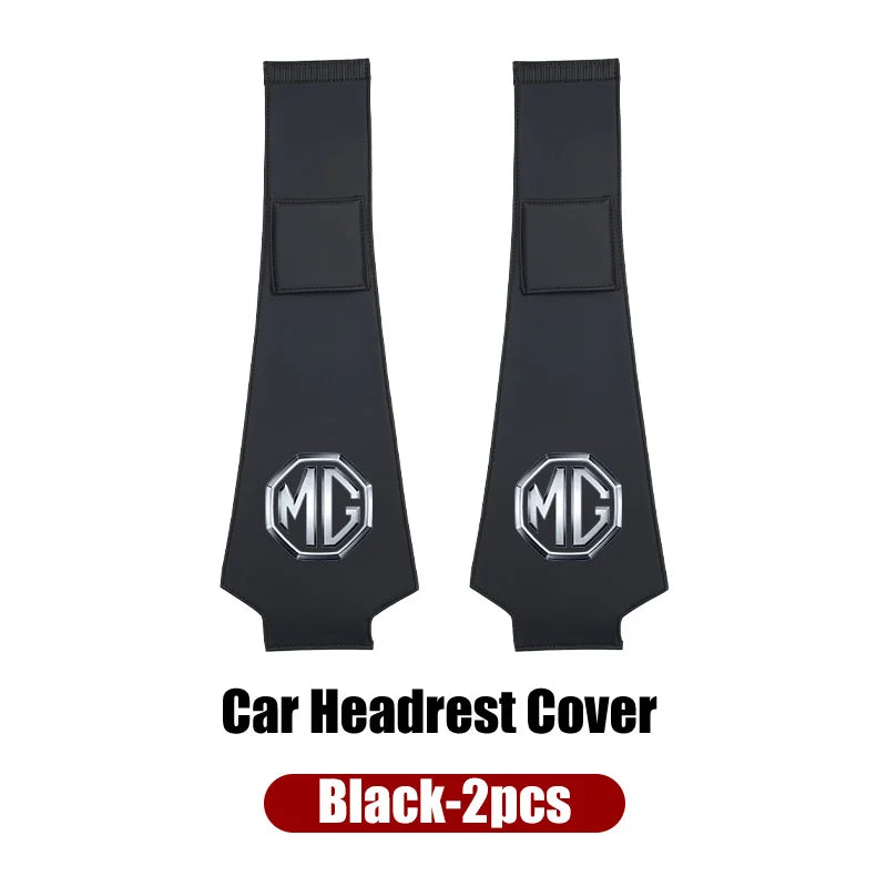 Car Headrest Storage Cover Leather Neck Pillowcase For Morris Garages MG 6 3 5 7 TF ZR ZS HS GS GT Hector RX5 RX8 350 550 Gundam