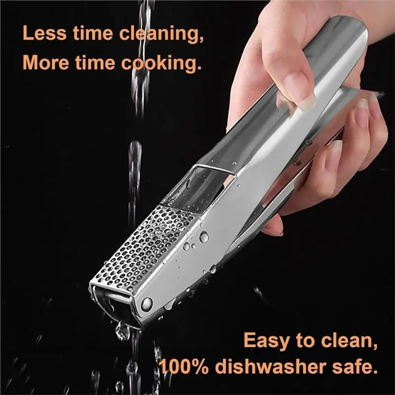 A25F-Stainless Steel Garlic Press, Garlic Crusher Garlic Mincer Tool- Leak-Proof, Easy To Clean