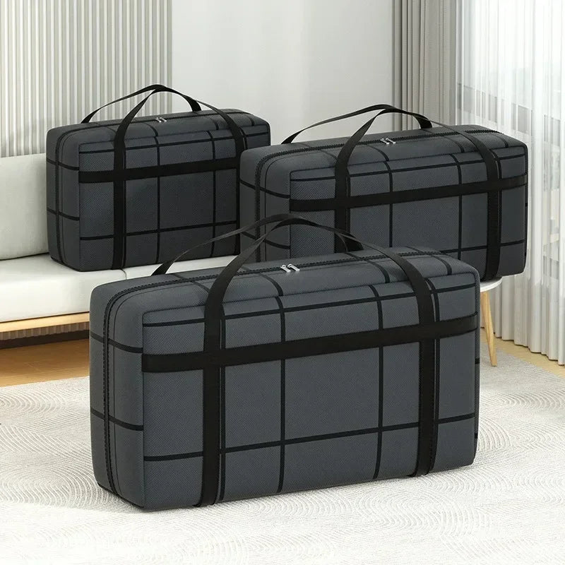 Thickened Waterproof Moving Bag Super Large Capacity Striped Storage for Moving And Traveling Organizer Storage Bag
