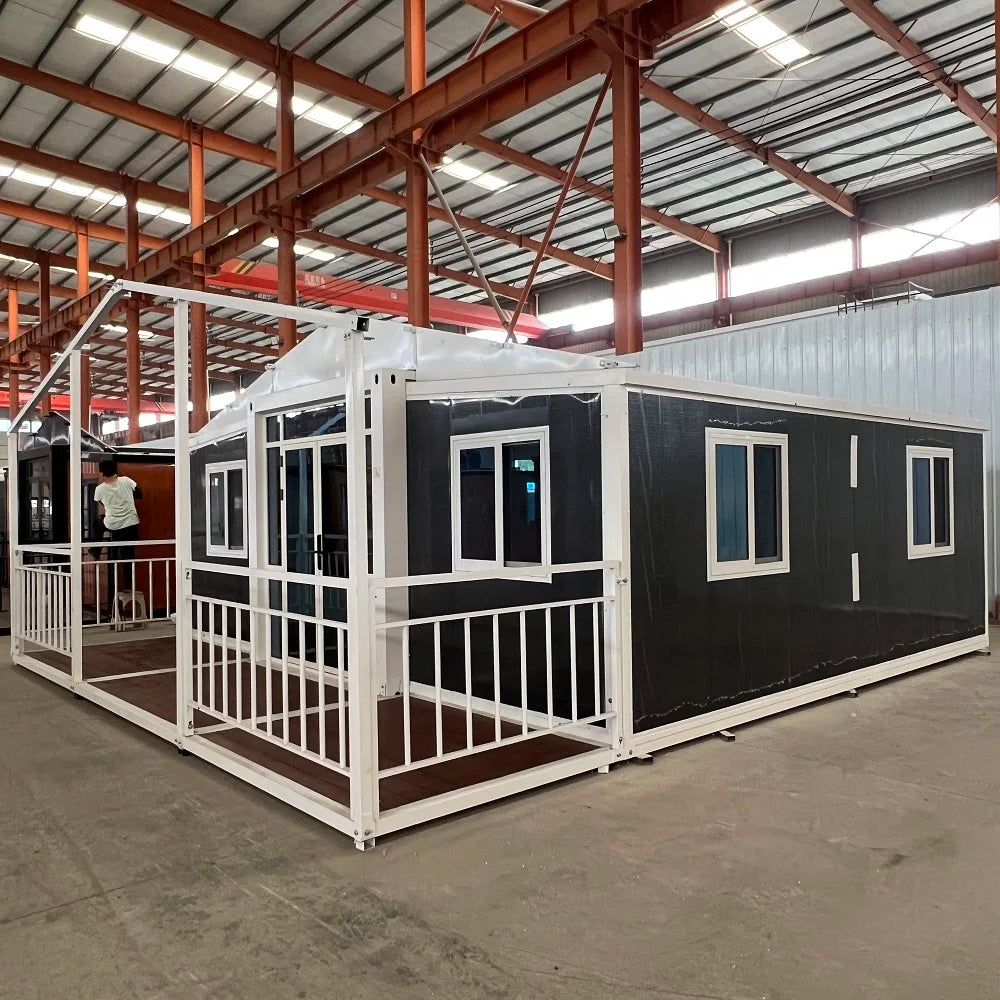 Prefab Container House 3 Bedroom 2 Bath 40FT Expandable Foldable Modular Design with Kitchen Living Room for Family Home Villa