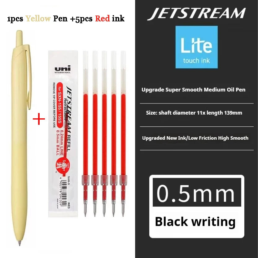 Uni Permanent Ballpoint Pen Jet Stream Anti-slip Cloudy Recycled Eco Shell Friction Super Smooth Ink Oil Pens Portable Supplies