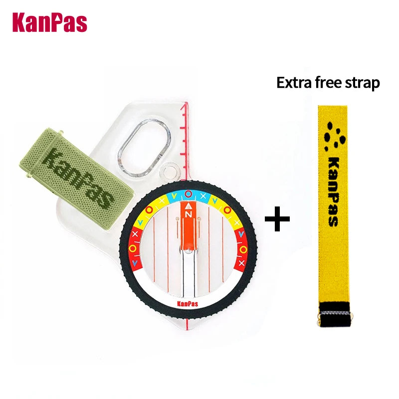 KANPAS Elite Competition Orienteering Thumb Compass with Protection Ring, Liquid Filled Strong Magnet Compass W. Luminous Dots