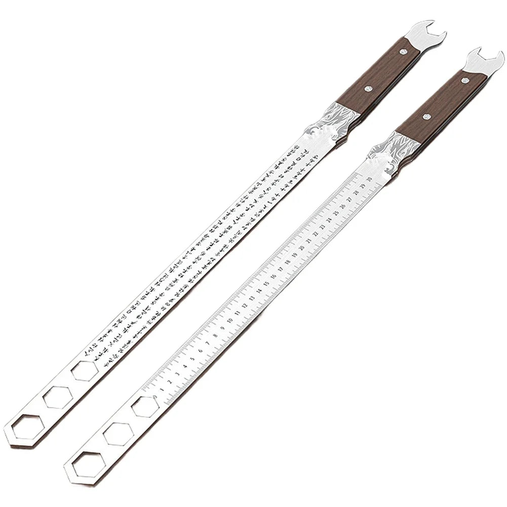 5mm Manganese Steel Measuring Ruler Non-Slip Handle Straightedge Tool For Workshop Construction Layout And Equipment Repair