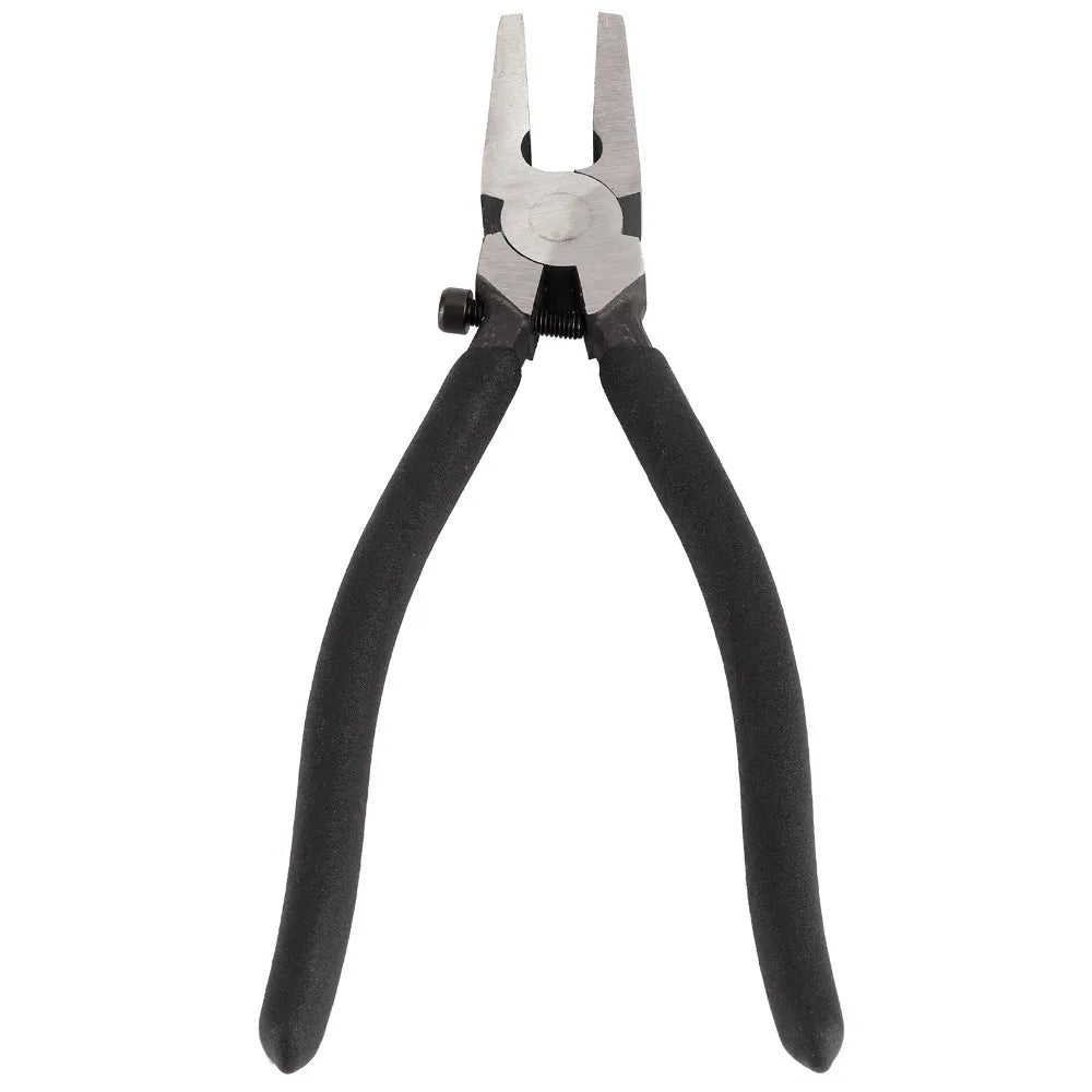 8 Inches Glass Pliers Black Rubber Tips Glass Breaking Tool Adjustment Function Curved Jaws Running Pliers