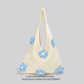 Ceekay Large Capacity Floral Underarm Tote Bag Women's Summer Beach Casual Vacation Handbag Soft Square Shape Zipper Closure