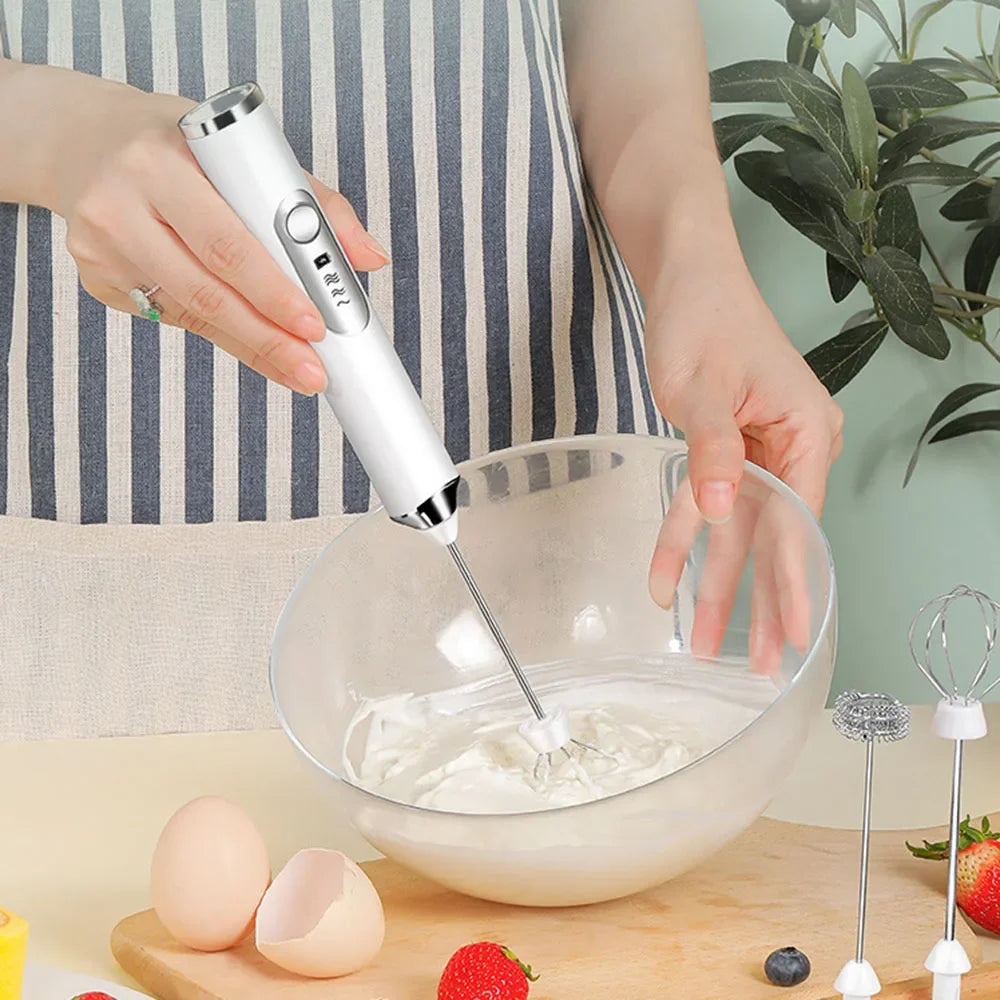 Wireless Electric Milk Frother Handheld Egg Beater USB Rechargeable Handheld Coffee Mixer Milkshake Mixer Frother Food Mixer
