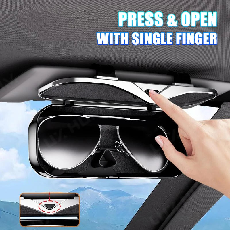 Car Sun Visor Glasses Case Anti-Scratch Auto Sunglasses Holder Eyeglasses Storage Hard Box Universal for Sedan Suv Mpv Truck