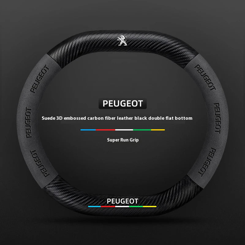 Car Steering Wheel Cover For Peugeot 106 107 108 206 207 208 301 307 308 406 407 408 508 607 2008 3008 4008 5008 GT RCZ Rifter