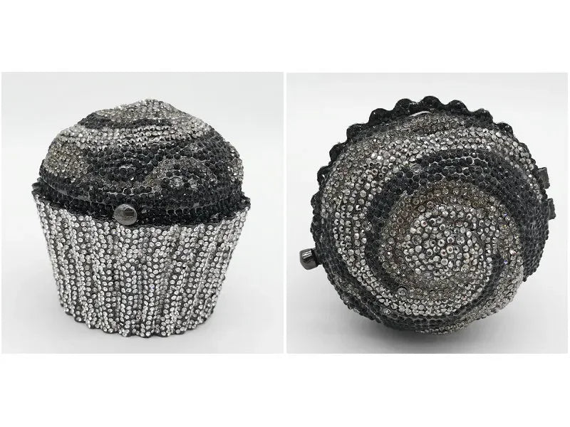 Boutique De FGG (in stock) Women Cupcake Clutch Evening Bag Crystal Wedding Purse and Handbag Bridal Party Minaudiere Bag