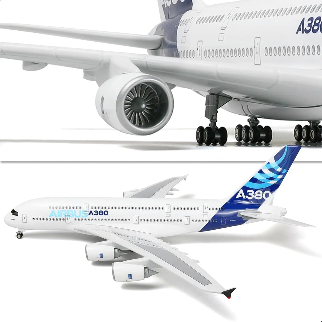 1/160 Scale Prototype A380 Airplane Model Toy Kit Die-cast Resin Airplane Model with Stand Wheel for Collections and Displays