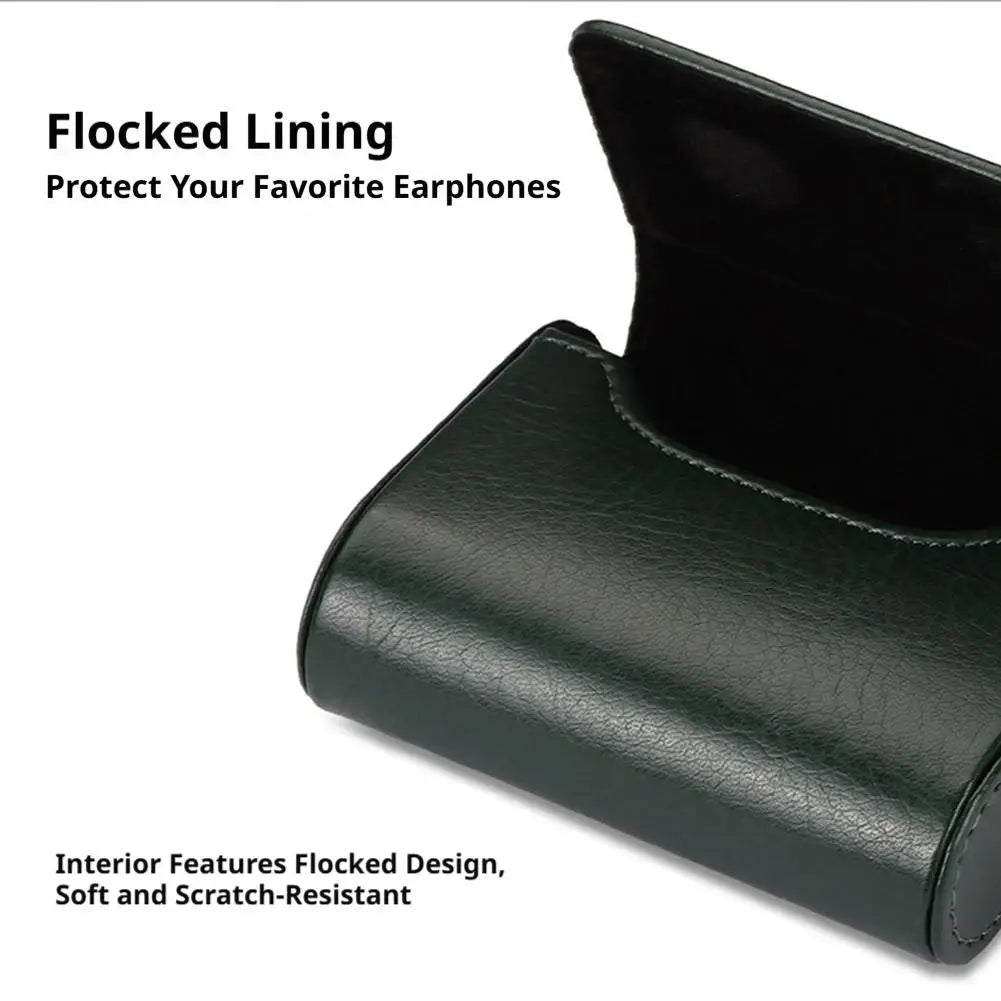 Premium PU Leather Wired Earphone Storage Bag Multi-Function Magnetic Closure Portable Small Pouch