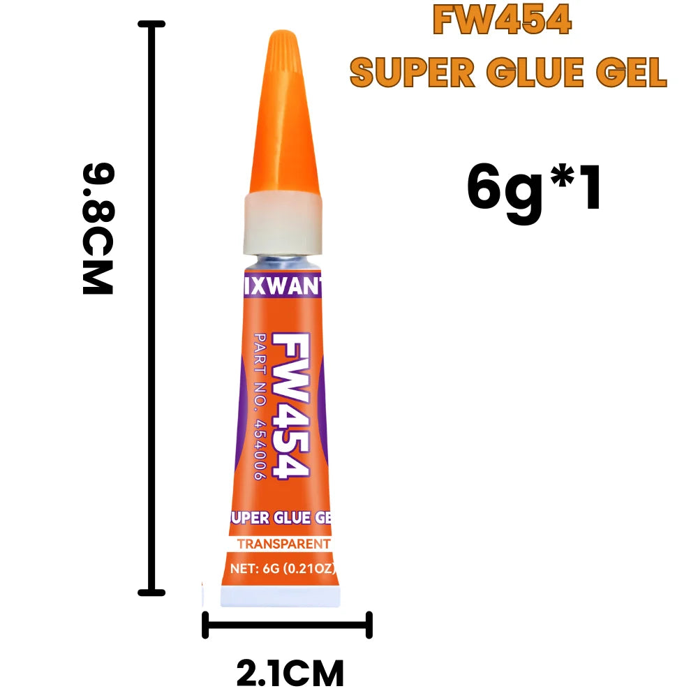 Super Glue Gel - Universal Quick Fix Adhesive for Shoes, Glass, Jewelry, PVC, DIY Crafts - Fast Drying & Long Lasting Bond