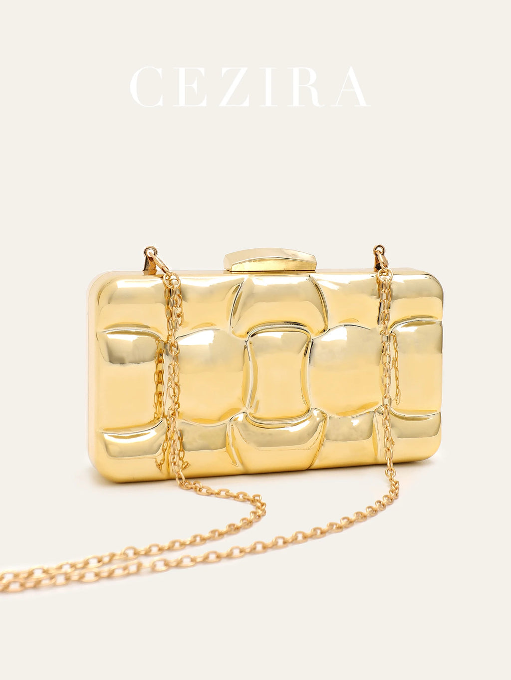 CR Brand Fashion Chic Design Clutch for Women Glamorous Luxury Evening Bag Hard-case Long Chain Purse for Dinner Party Banquet