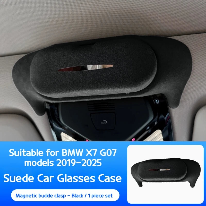 Car Sunglasses Holder Suede Glasses Case Sunglasses Storage Box For BMW 3 5 Series X1 X3 X5 X6 X7 G20 G45 G60 G05 G06 G07 U11