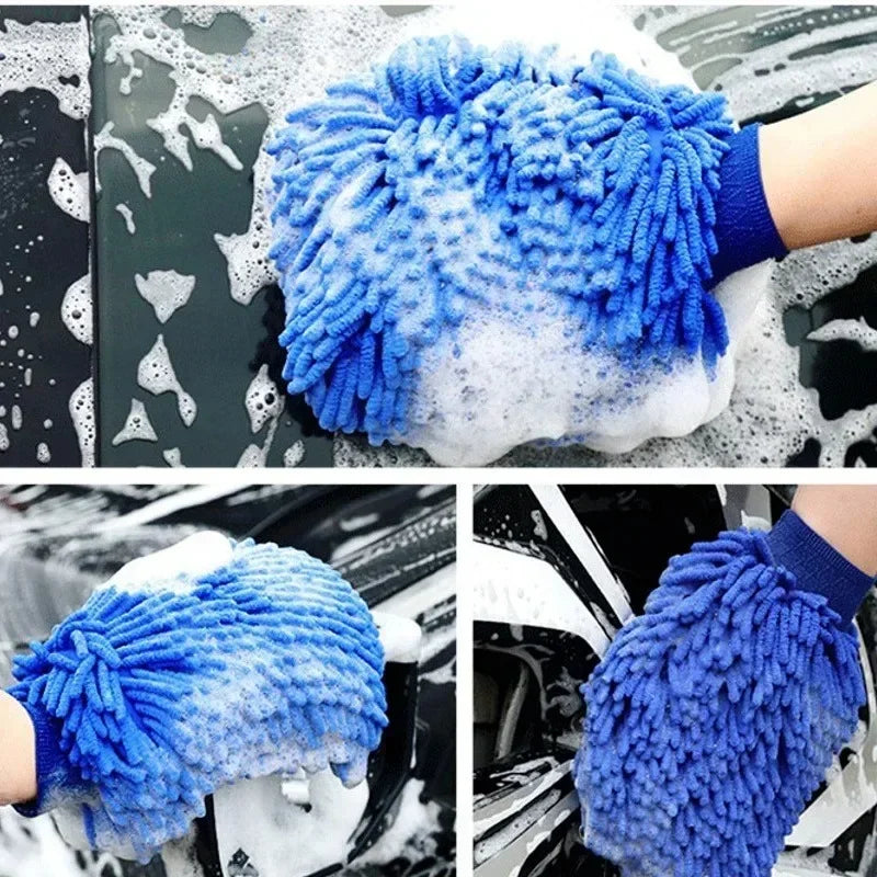 2/1pcs Microfiber Car Wash Gloves Auto Gloves Ultra Absorbent Wash Car Sponge Scratch Free Microfiber Car Cleaning Tool